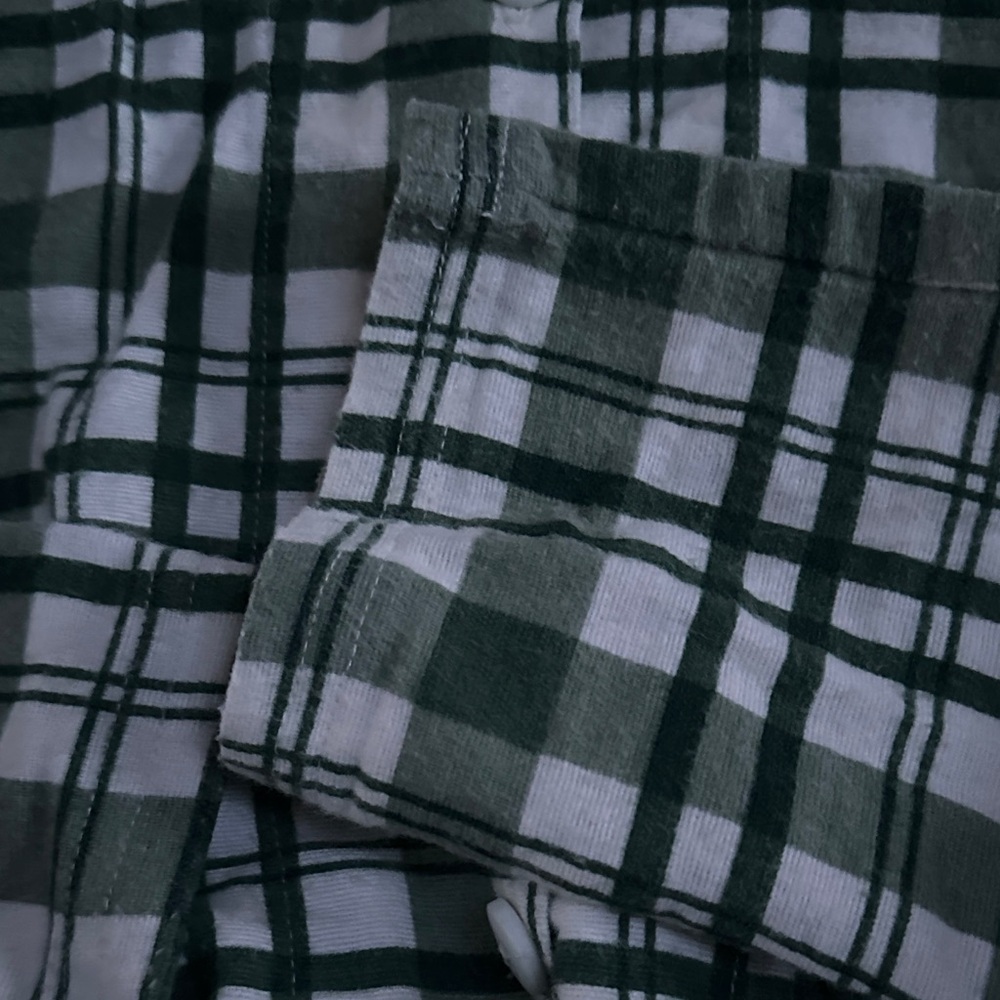 Garnet Hill Kids Green and White plaid flannel pajama set - Picture 4 of 7
